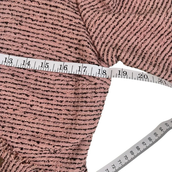 American Rag Cie Sz M Distressed Tweed Studded Crop Jacket Boho Rocker Chic - Picture 7 of 12